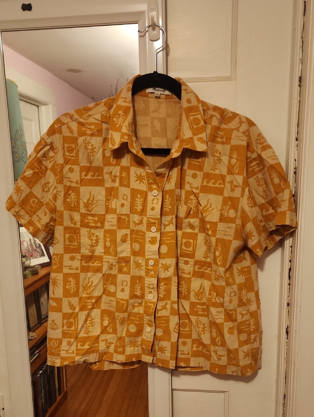 Madewell Linen Patterned Button Up Top